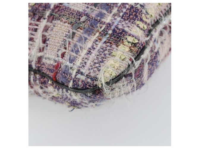 Sac à épaule Camélia en chaîne CHANEL Tweed Multicolore Argent CC Auth 169721SAV Argenté - vue 17