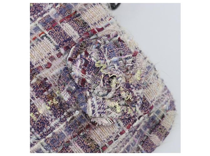 Sac à épaule Camélia en chaîne CHANEL Tweed Multicolore Argent CC Auth 169721SAV Argenté - vue 18
