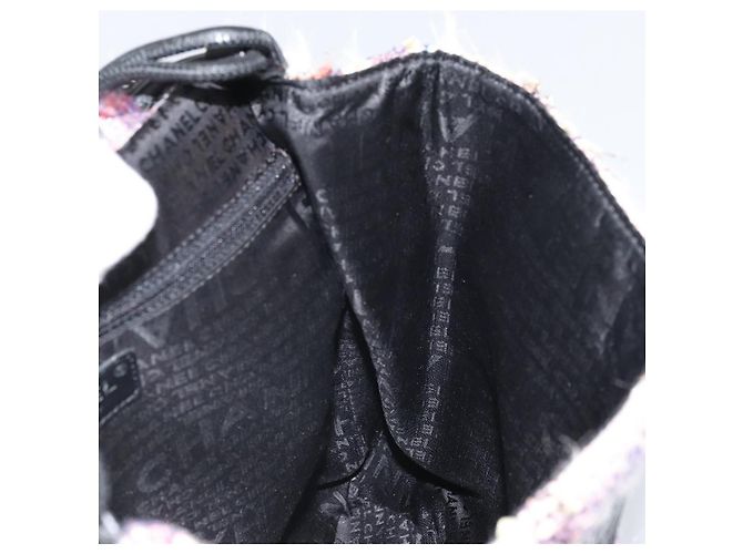 Sac à épaule Camélia en chaîne CHANEL Tweed Multicolore Argent CC Auth 169721SAV Argenté - vue 20
