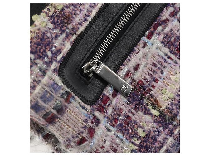 Sac à épaule Camélia en chaîne CHANEL Tweed Multicolore Argent CC Auth 169721SAV Argenté - vue 24