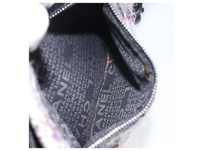 Sac à épaule Camélia en chaîne CHANEL Tweed Multicolore Argent CC Auth 169721SAV Argenté - vue 25