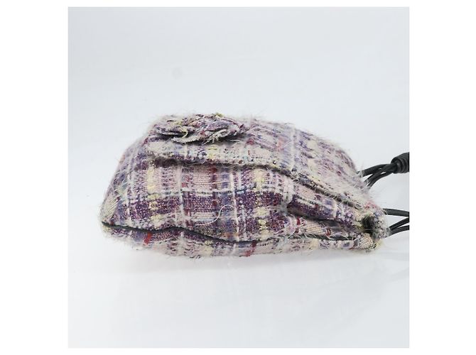 Sac à épaule Camélia en chaîne CHANEL Tweed Multicolore Argent CC Auth 169721SAV Argenté - vue 3
