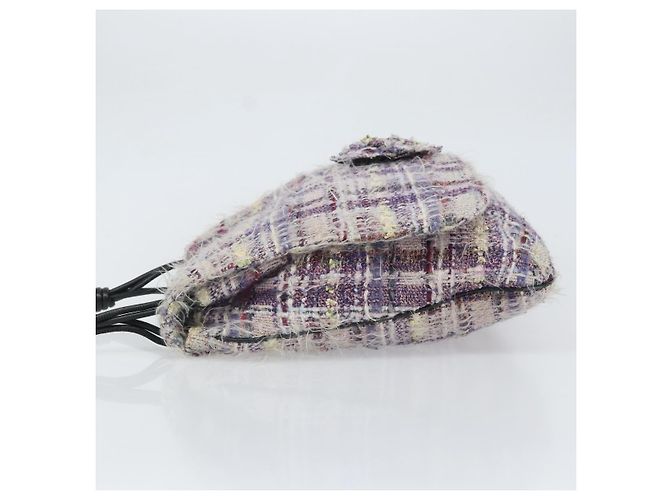 Sac à épaule Camélia en chaîne CHANEL Tweed Multicolore Argent CC Auth 169721SAV Argenté - vue 4