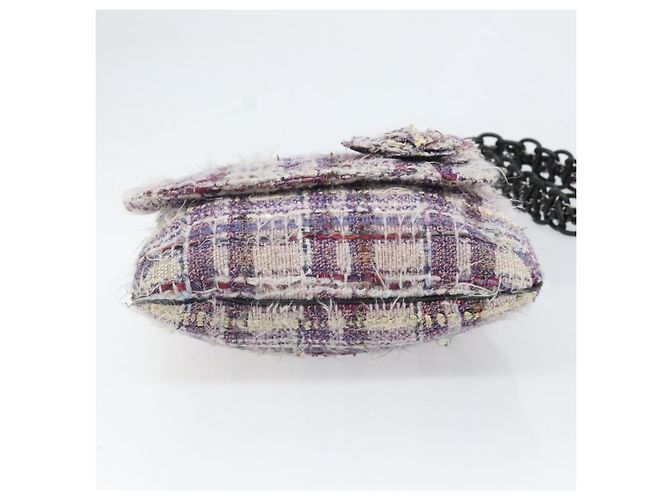 Sac à épaule Camélia en chaîne CHANEL Tweed Multicolore Argent CC Auth 169721SAV Argenté - vue 5