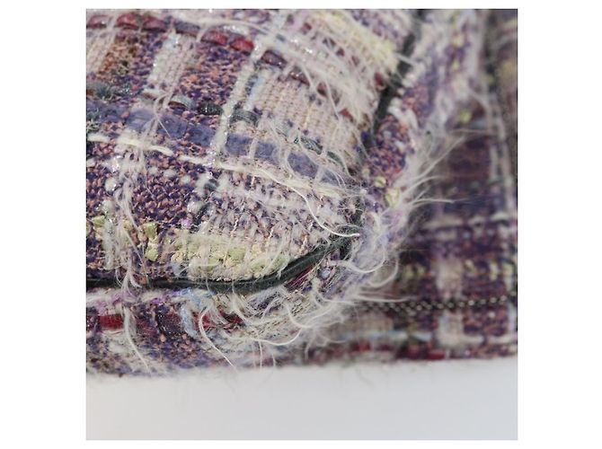 Sac à épaule Camélia en chaîne CHANEL Tweed Multicolore Argent CC Auth 169721SAV Argenté - vue 8