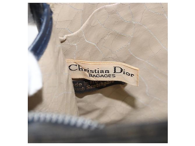 Borsa Clutch in Tela Trotter Christian Dior Navy Argento Auth bs33309 Blu navy - vista 10