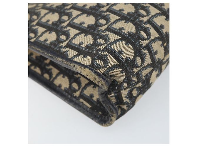 Borsa Clutch in Tela Trotter Christian Dior Navy Argento Auth bs33309 Blu navy - vista 14