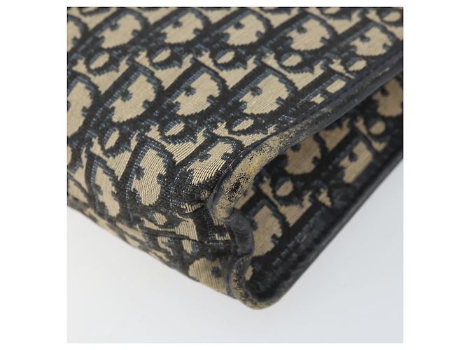 Borsa Clutch in Tela Trotter Christian Dior Navy Argento Auth bs33309 Blu navy - vista 15