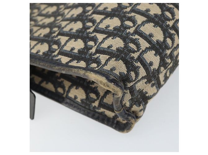 Borsa Clutch in Tela Trotter Christian Dior Navy Argento Auth bs33309 Blu navy - vista 16