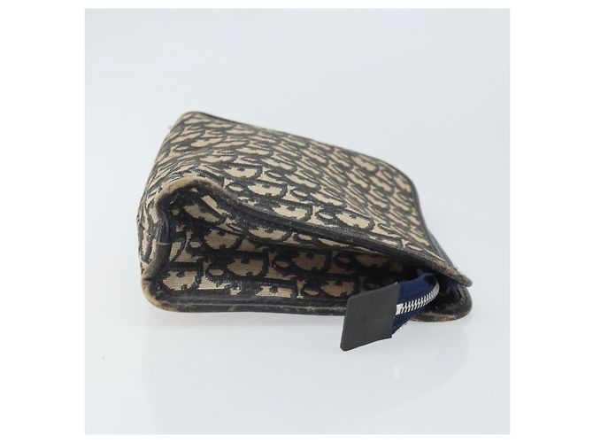 Borsa Clutch in Tela Trotter Christian Dior Navy Argento Auth bs33309 Blu navy - vista 3