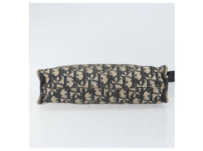 Borsa Clutch in Tela Trotter Christian Dior Navy Argento Auth bs33309 Blu navy - vista 6