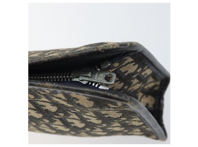 Borsa Clutch in Tela Trotter Christian Dior Navy Argento Auth bs33309 Blu navy - vista 9