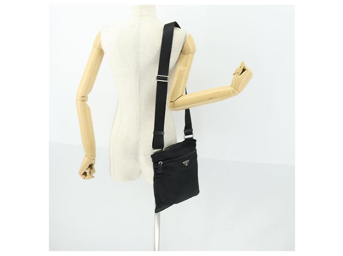 Borsa a Spalla PRADA Nylon Nero Argento Autentica ep12954 - vista 20