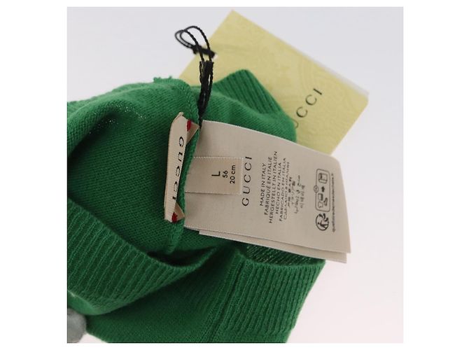 GUCCI GG Canvas Strickstoffe Kappe L Grün 748423 Auth bs33381 - Ansicht 9