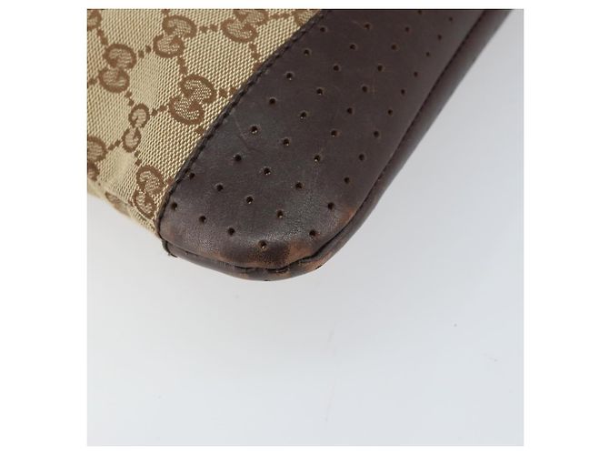 Borsa a Spalla GG Canvas Gucci Beige Argento 145857 Auth 169859 - vista 15