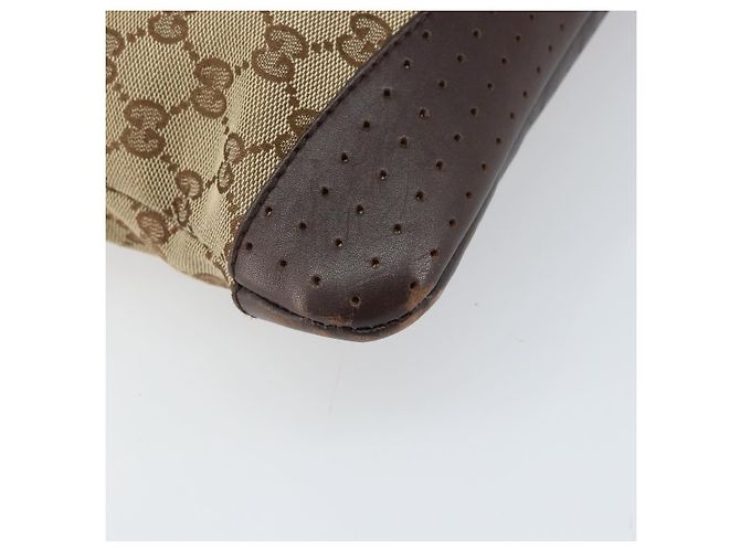 Borsa a Spalla GG Canvas Gucci Beige Argento 145857 Auth 169859 - vista 17