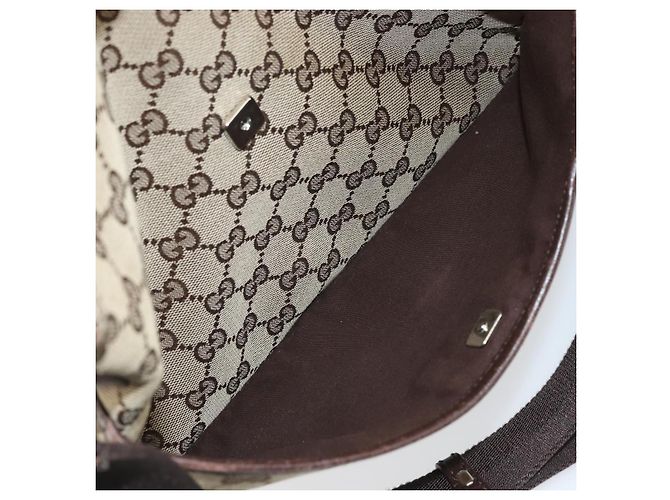 Borsa a Spalla GG Canvas Gucci Beige Argento 145857 Auth 169859 - vista 23