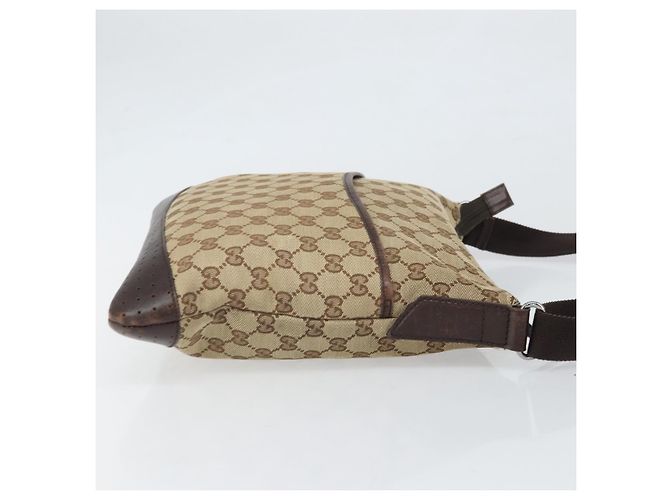 Borsa a Spalla GG Canvas Gucci Beige Argento 145857 Auth 169859 - vista 3