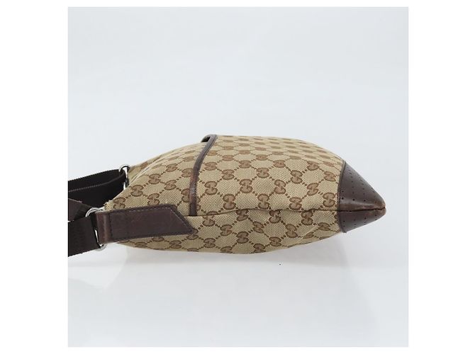 Borsa a Spalla GG Canvas Gucci Beige Argento 145857 Auth 169859 - vista 4