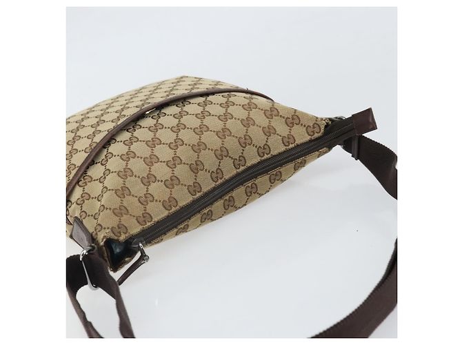 Borsa a Spalla GG Canvas Gucci Beige Argento 145857 Auth 169859 - vista 6