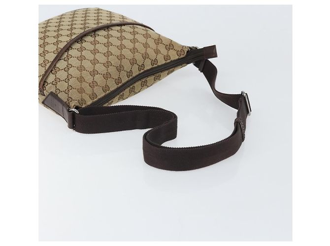 Borsa a Spalla GG Canvas Gucci Beige Argento 145857 Auth 169859 - vista 7