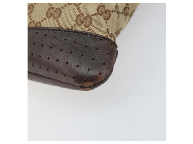 Borsa a Spalla GG Canvas Gucci Beige Argento 145857 Auth 169859 - vista 8