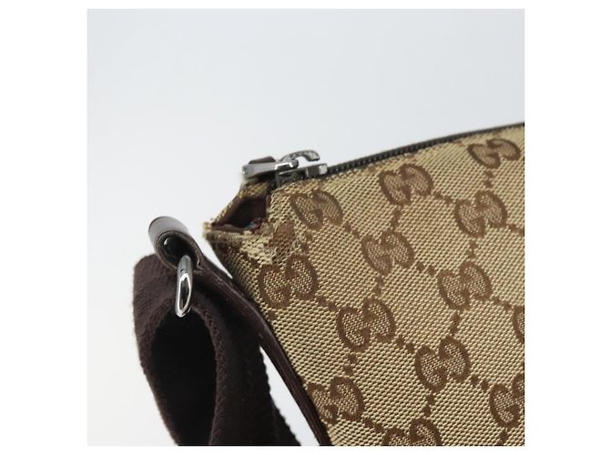 Borsa a Spalla GG Canvas Gucci Beige Argento 145857 Auth 169859 - vista 9
