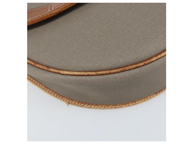 Borsa a Spalla Christian Dior in PVC Pelle Grigia Oro Auth ti3764 Marrone D'oro - vista 15