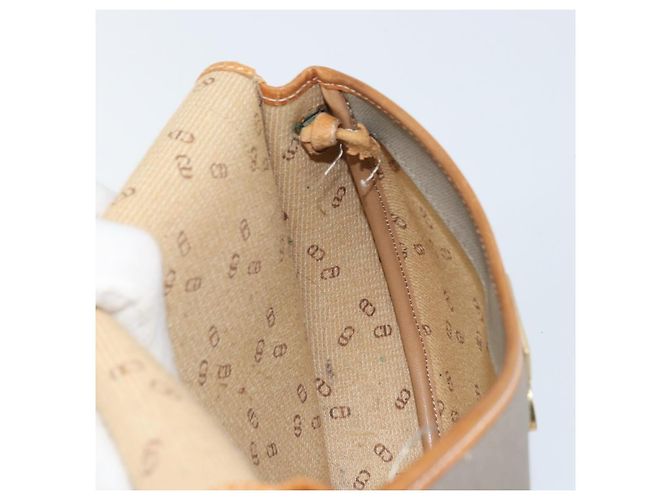 Borsa a Spalla Christian Dior in PVC Pelle Grigia Oro Auth ti3764 Marrone D'oro - vista 19