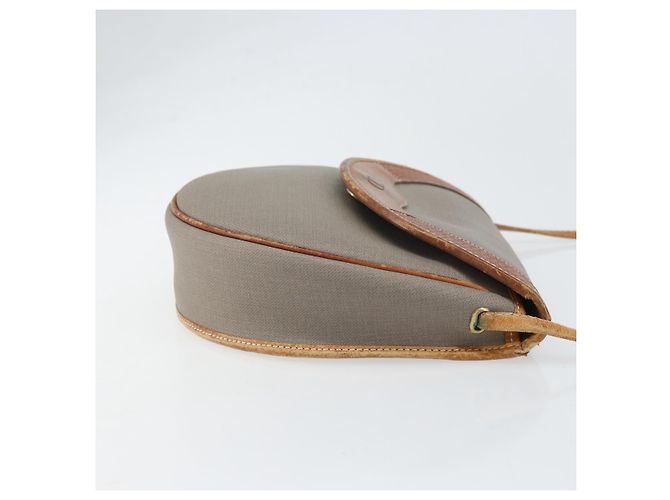 Borsa a Spalla Christian Dior in PVC Pelle Grigia Oro Auth ti3764 Marrone D'oro - vista 3