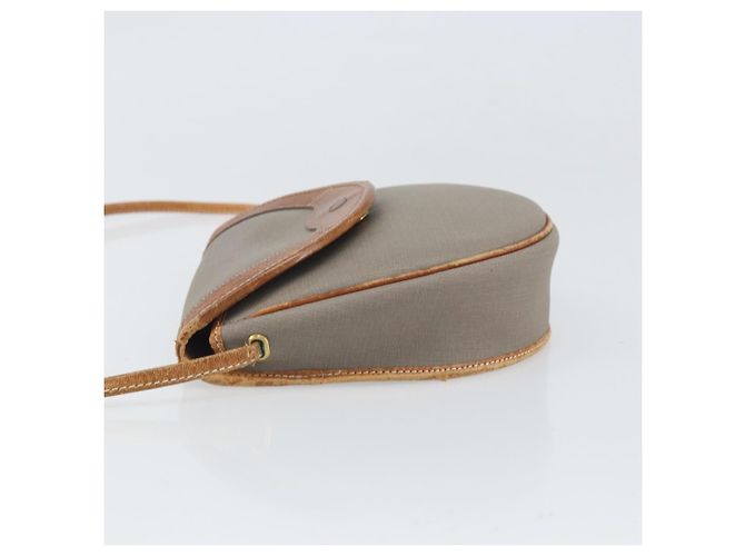 Borsa a Spalla Christian Dior in PVC Pelle Grigia Oro Auth ti3764 Marrone D'oro - vista 4