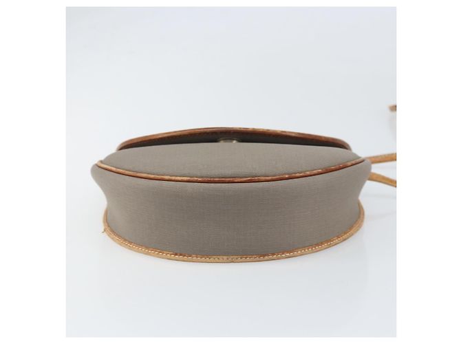 Borsa a Spalla Christian Dior in PVC Pelle Grigia Oro Auth ti3764 Marrone D'oro - vista 5