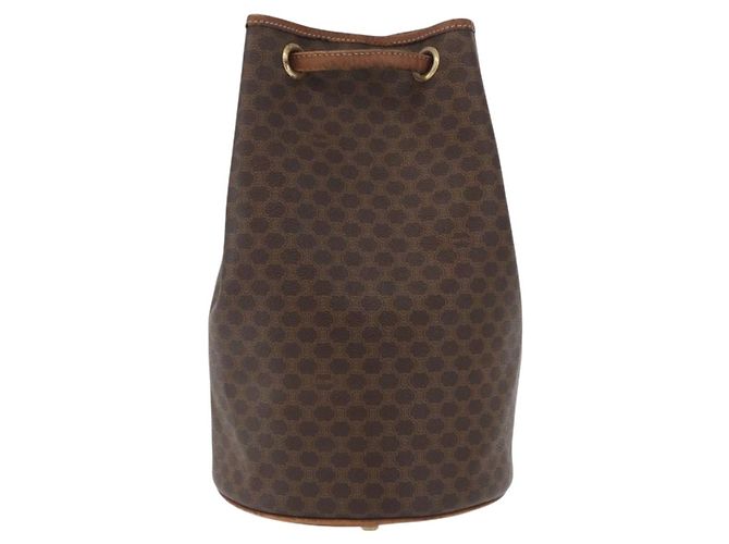 Céline Borsa a Spalla in Tela Macadam CELINE in Pelle PVC Marrone Oro Auth 171835 D'oro - vista 13