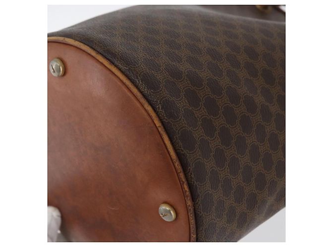 Céline Borsa a Spalla in Tela Macadam CELINE in Pelle PVC Marrone Oro Auth 171835 D'oro - vista 14