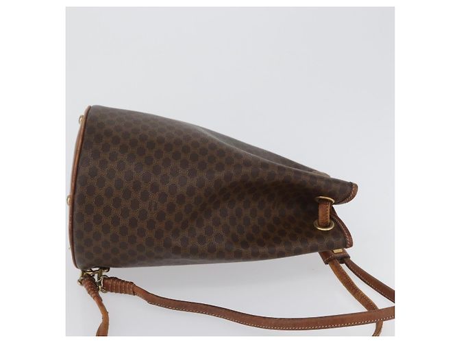 Céline Borsa a Spalla in Tela Macadam CELINE in Pelle PVC Marrone Oro Auth 171835 D'oro - vista 3