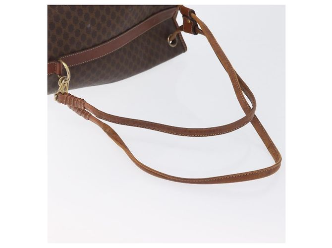 Céline Borsa a Spalla in Tela Macadam CELINE in Pelle PVC Marrone Oro Auth 171835 D'oro - vista 7