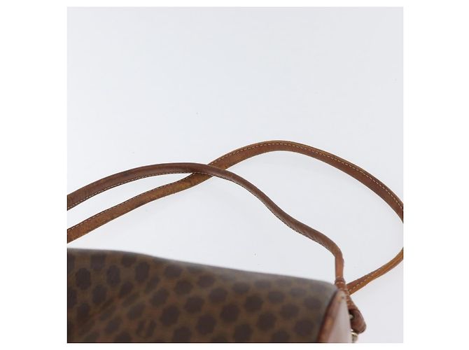 Céline Borsa a Spalla in Tela Macadam CELINE in Pelle PVC Marrone Oro Auth 171835 D'oro - vista 8