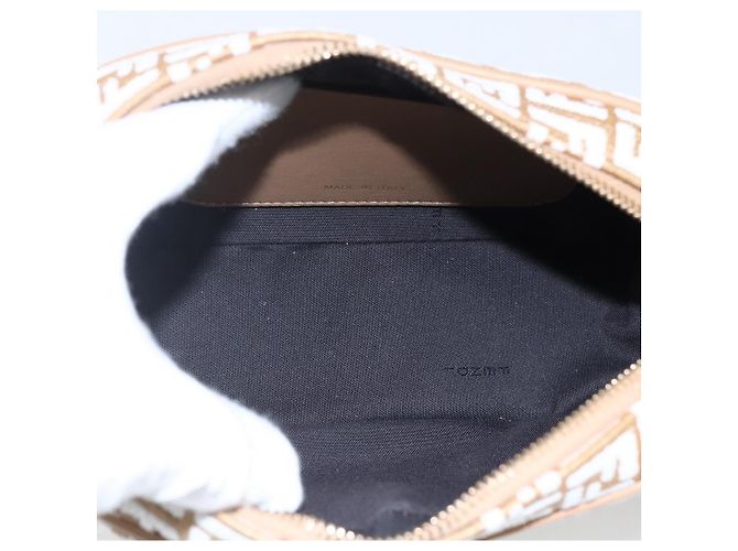 Borsa a Spalla in Tela Zucchino FENDI Beige Oro Auth 149921SM - vista 10