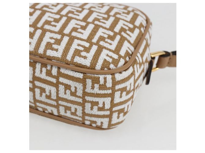 Borsa a Spalla in Tela Zucchino FENDI Beige Oro Auth 149921SM - vista 14