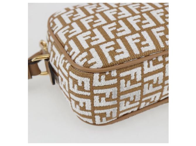 Borsa a Spalla in Tela Zucchino FENDI Beige Oro Auth 149921SM - vista 15