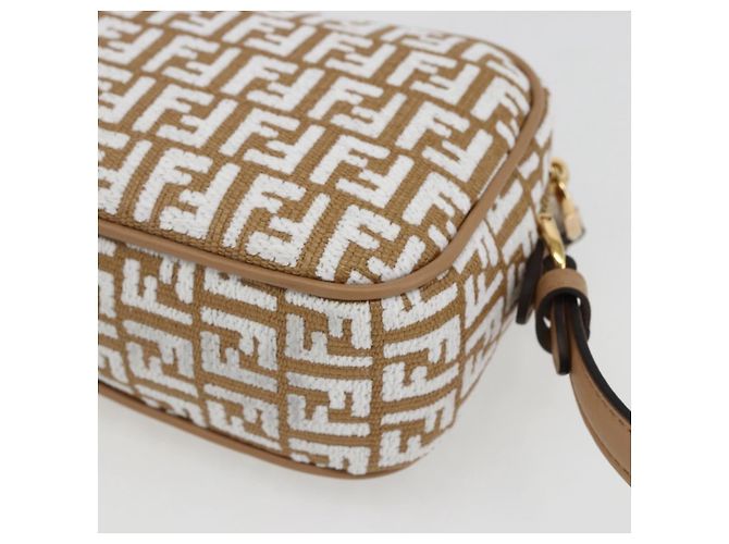 Borsa a Spalla in Tela Zucchino FENDI Beige Oro Auth 149921SM - vista 16