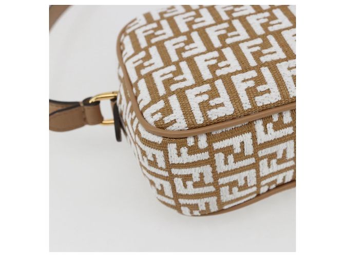 Borsa a Spalla in Tela Zucchino FENDI Beige Oro Auth 149921SM - vista 17