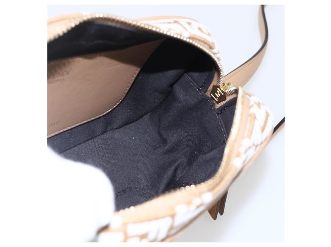 Borsa a Spalla in Tela Zucchino FENDI Beige Oro Auth 149921SM - vista 19