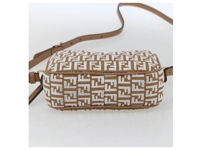 Borsa a Spalla in Tela Zucchino FENDI Beige Oro Auth 149921SM - vista 5