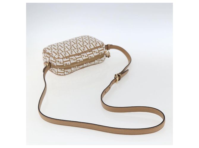 Borsa a Spalla in Tela Zucchino FENDI Beige Oro Auth 149921SM - vista 7