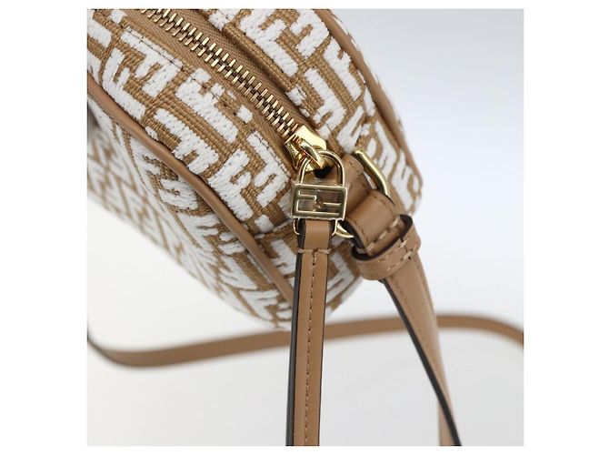 Borsa a Spalla in Tela Zucchino FENDI Beige Oro Auth 149921SM - vista 9