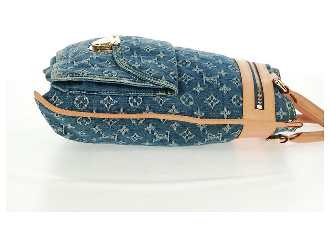 LOUIS VUITTON Borsa Tote Piatta Monogram in Denim Blu M95018 Auth BA10551SAM - vista 4