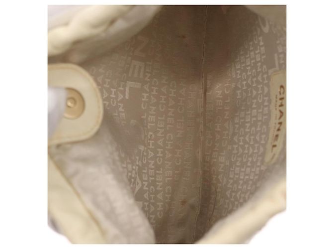 CHANEL Borsa a Spalla in Pelle Wild Stitch con Catena Avorio Oro CC Auth 169894 D'oro Crudo - vista 11