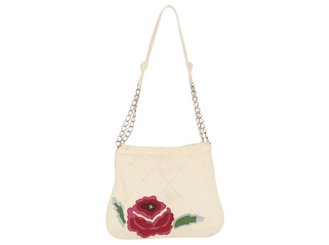 CHANEL Borsa a Spalla in Pelle Wild Stitch con Catena Avorio Oro CC Auth 169894 D'oro Crudo - vista 13
