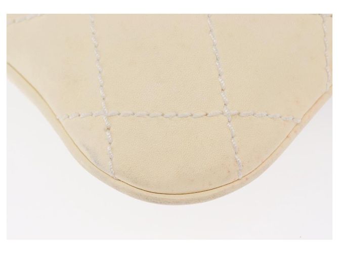 CHANEL Borsa a Spalla in Pelle Wild Stitch con Catena Avorio Oro CC Auth 169894 D'oro Crudo - vista 17